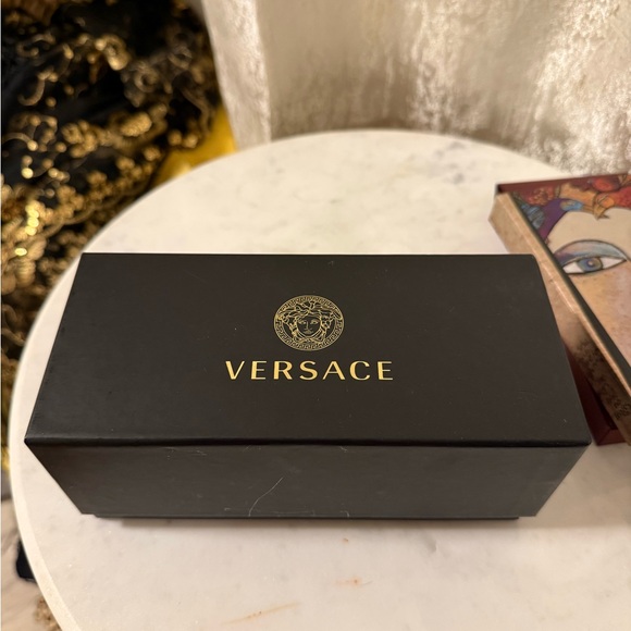 Versace Black and Gold Polarized Sunglasses